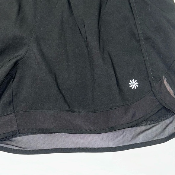 Athleta Momentum Racer Run Shorts S Black 4" Activewear Summer Wardrobe Staple - Picture 3 of 11